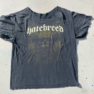 Men's Hatebreed T-Shirt Black Spell-Out NO SIZE Metalcore Groove Heavy Altered